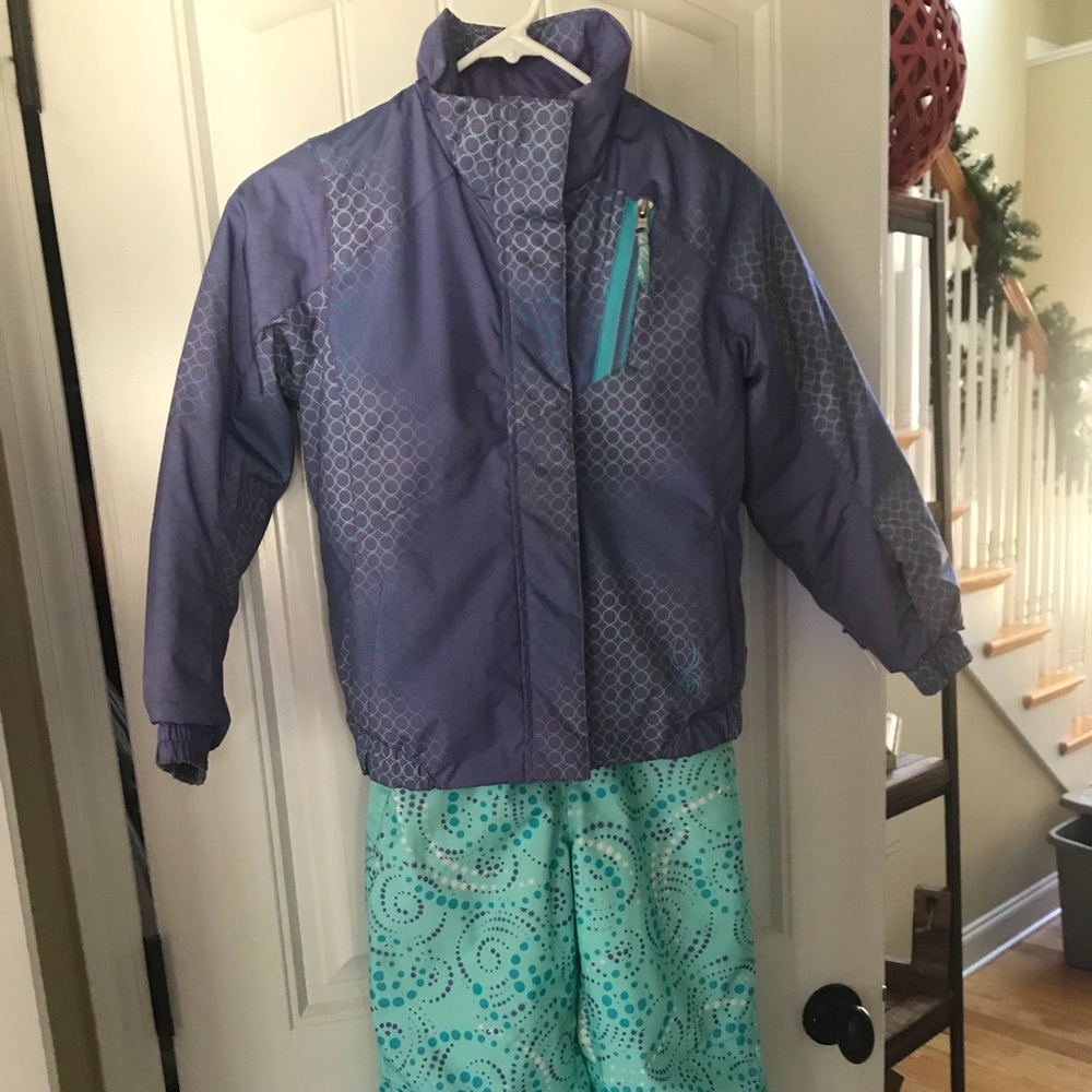 Girls Spyder Ski Bib and Jacket, size 6